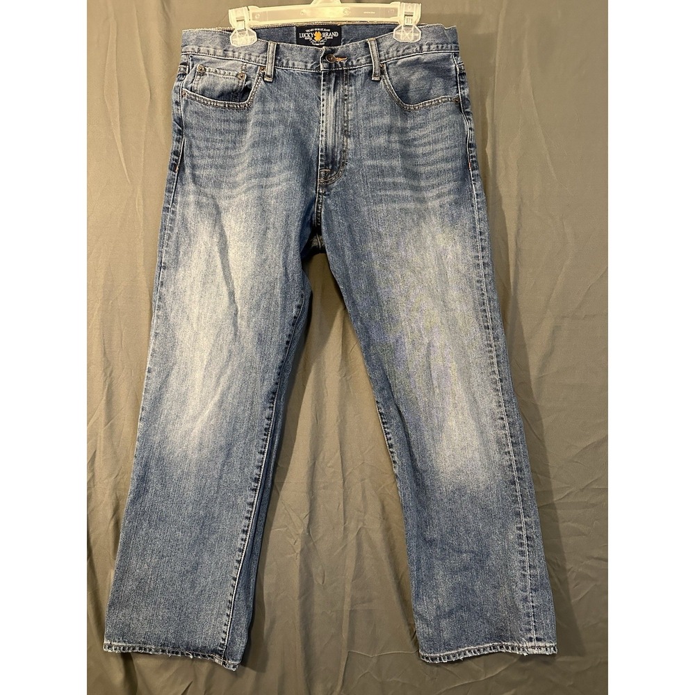 Men's Lucky Brand Blue Denim Jeans 181 Relaxed Straight Size 36x30